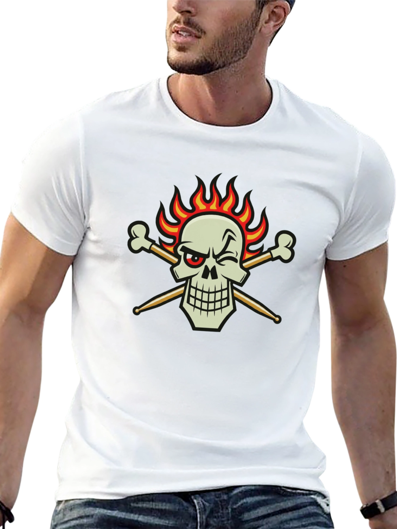 Skull & Drumsticks Black T-Shirt