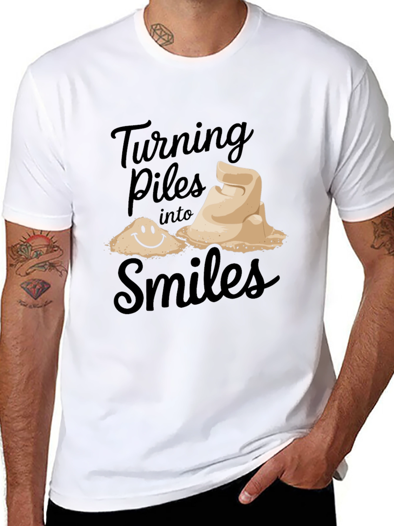 Turning Piles into Smiles Graphic T-Shirt