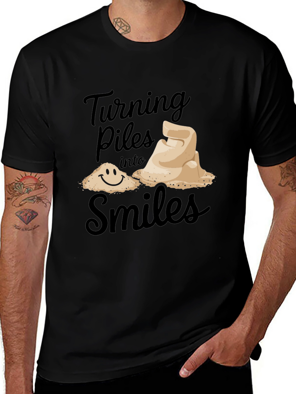 Turning Piles into Smiles Graphic T-Shirt