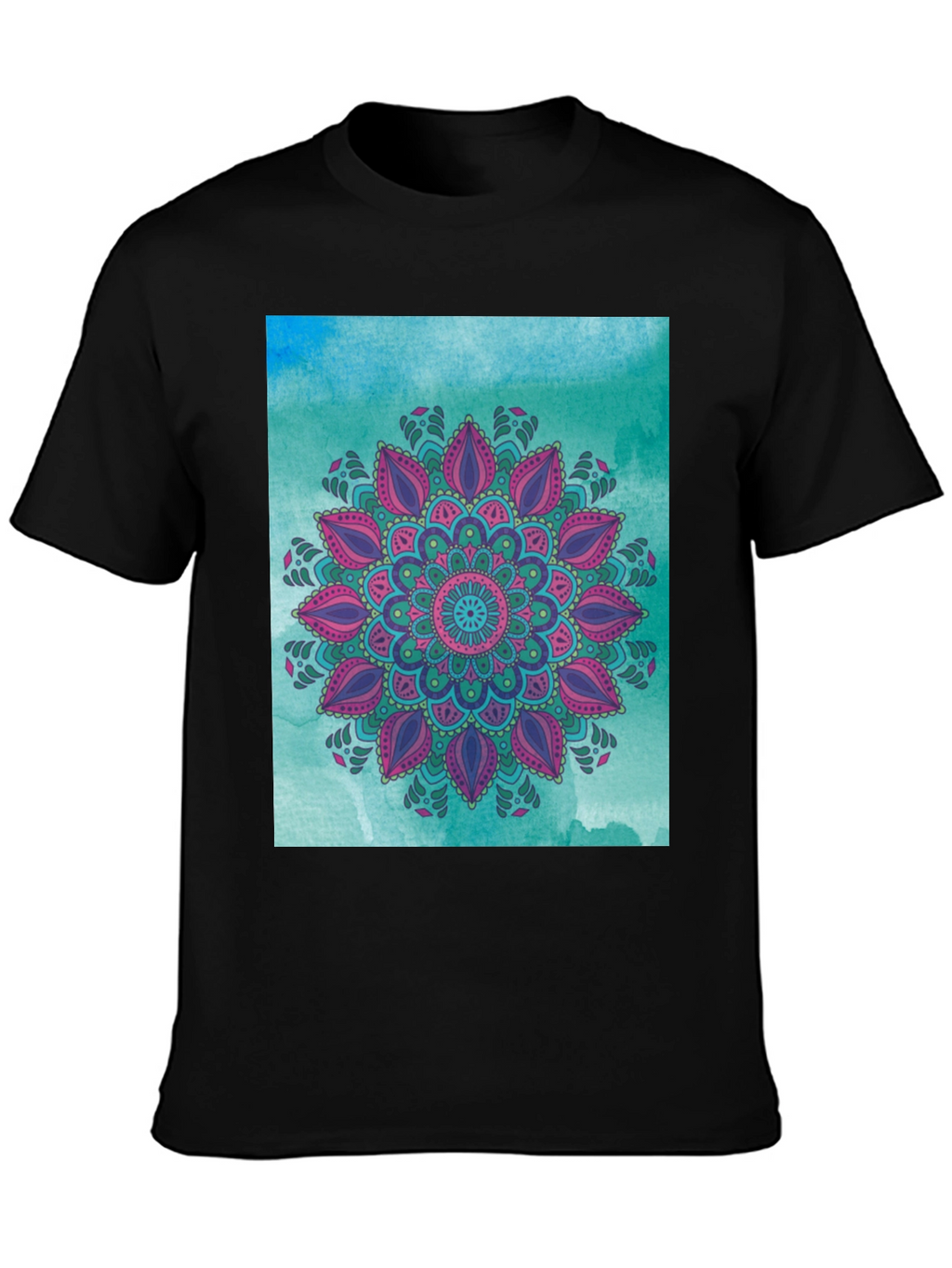Mandala Graphic Print Black Tee