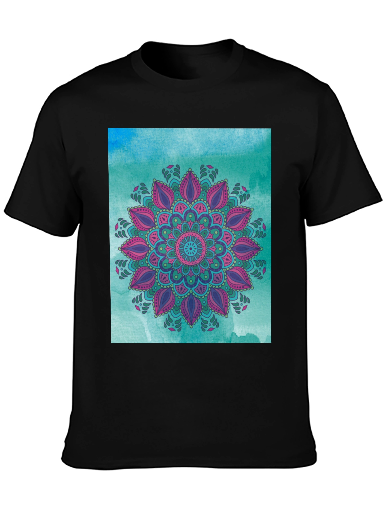 Mandala Graphic Print Black Tee