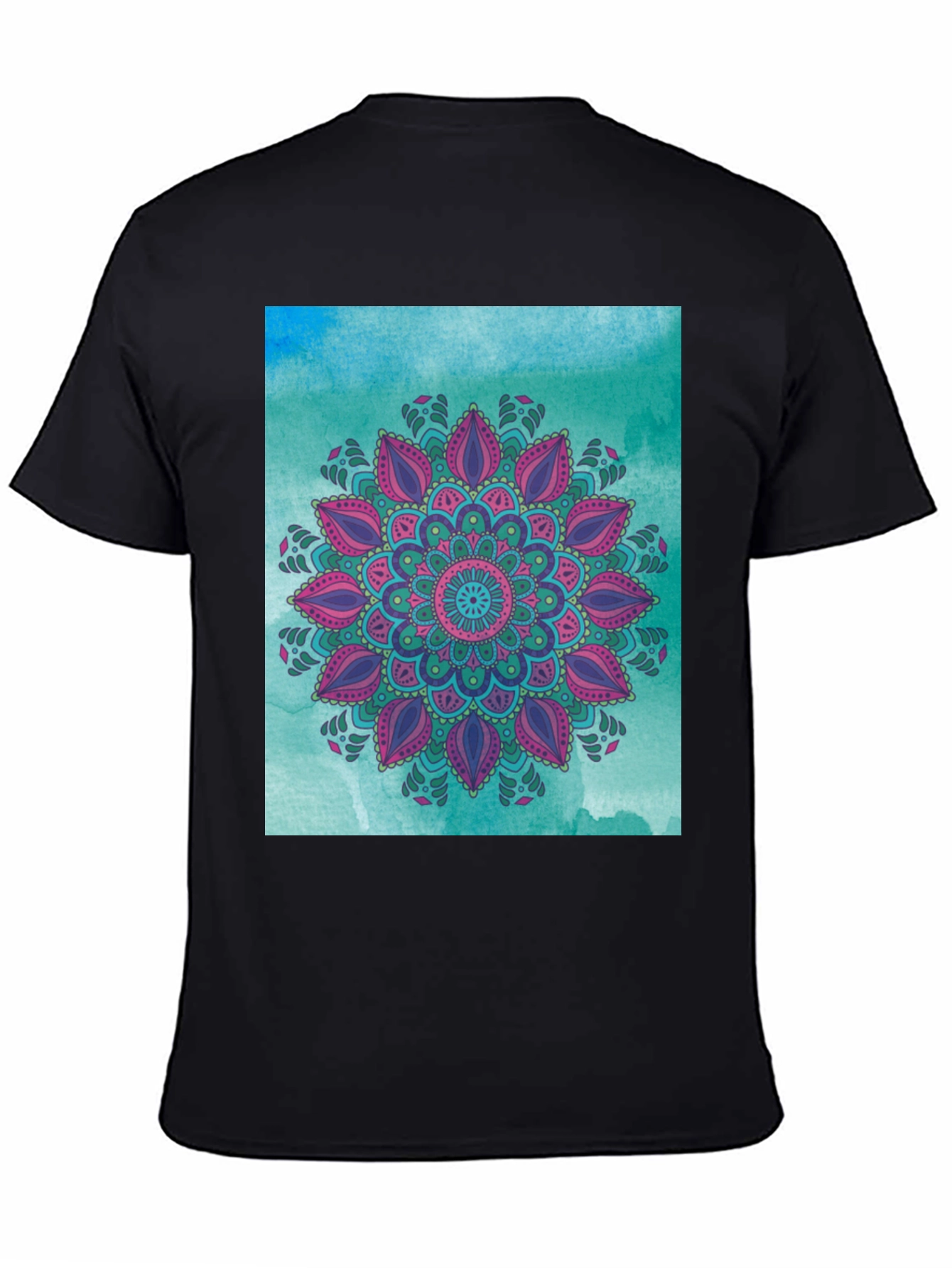 Mandala Graphic Print Black Tee