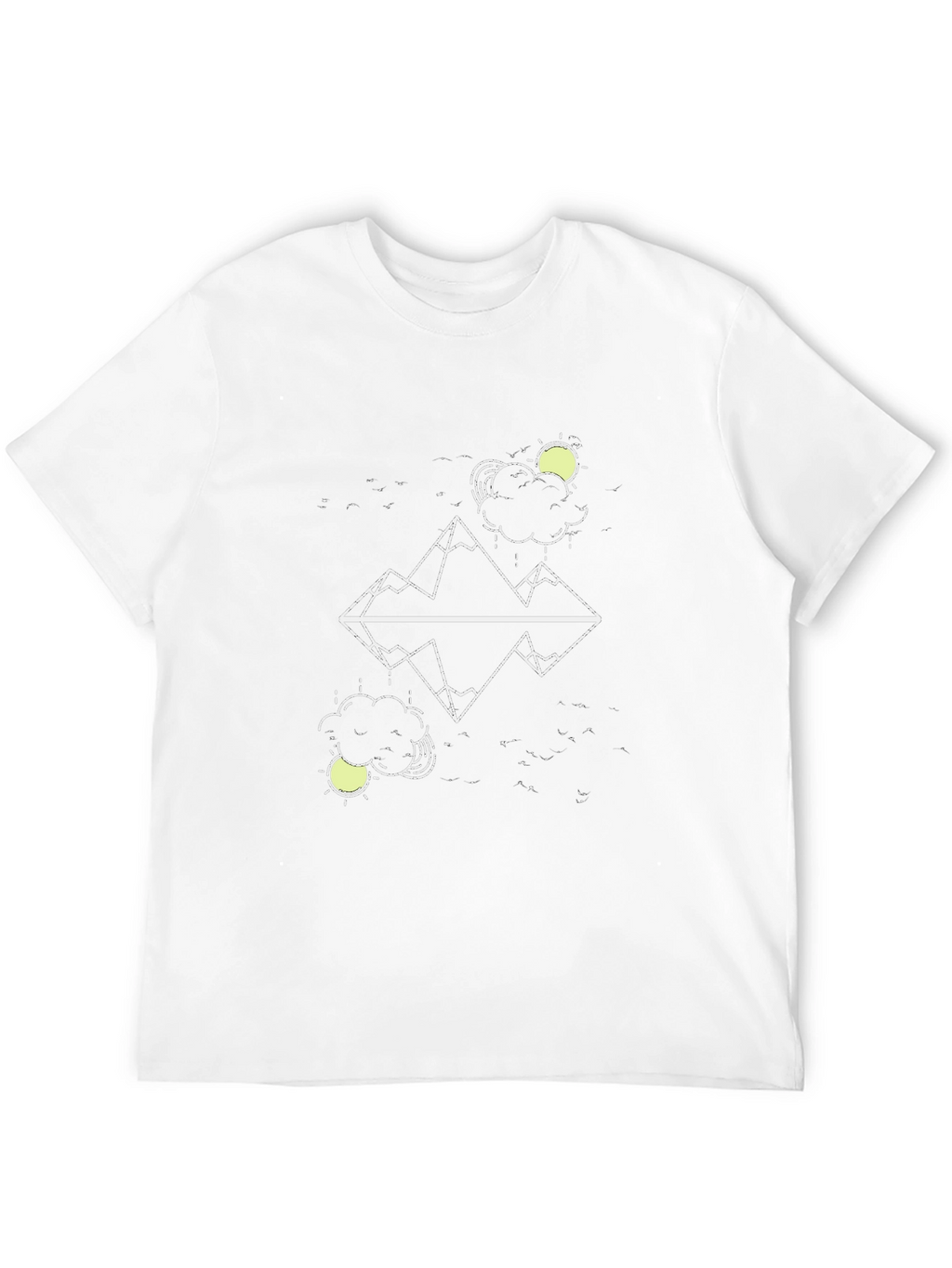 Geometric Mountain Graphic T-Shirt - Black
