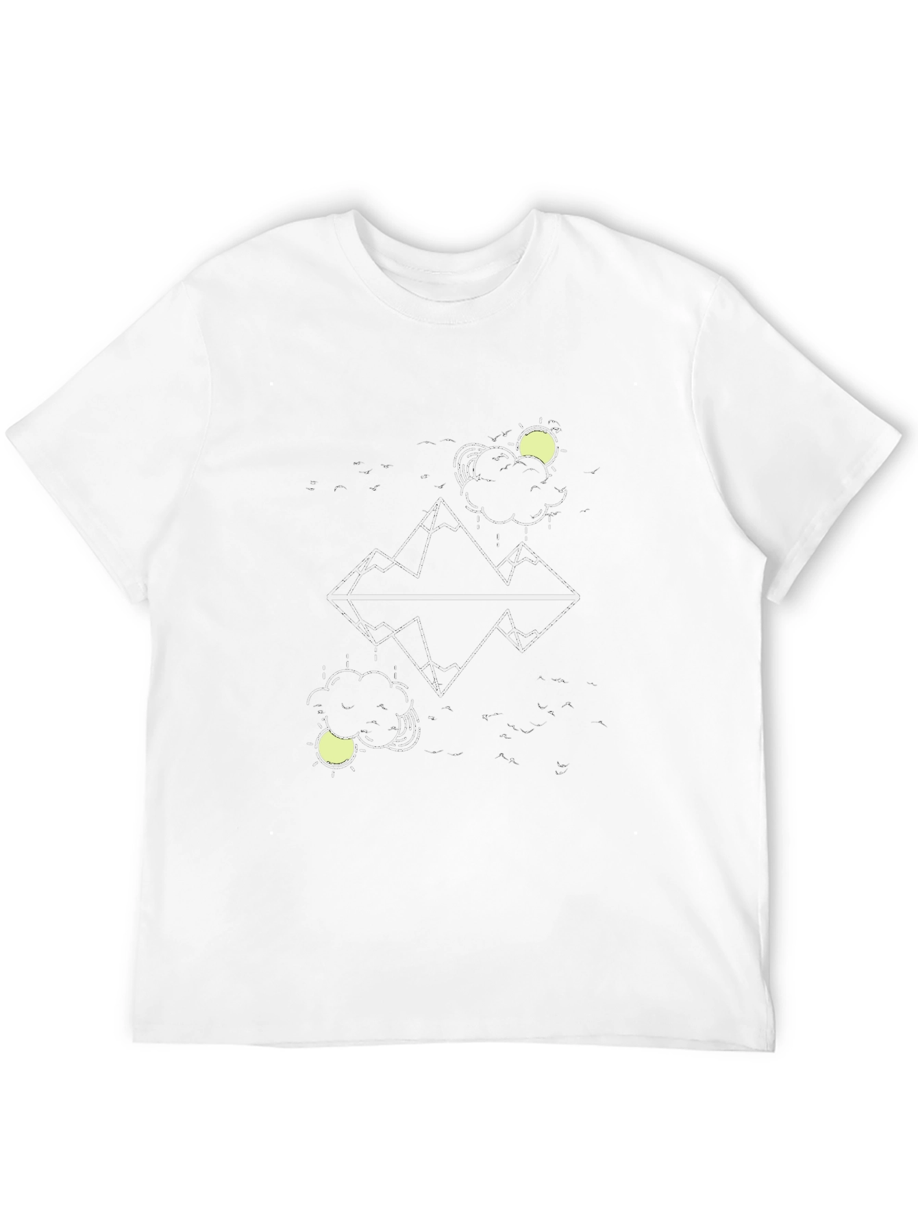 Geometric Mountain Graphic T-Shirt - Black