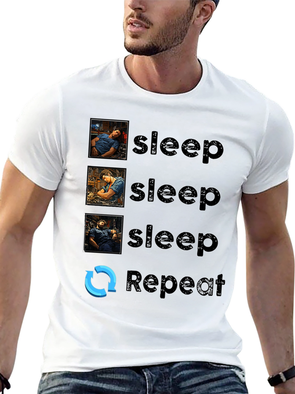 Sleep Repeat Graphic Tee