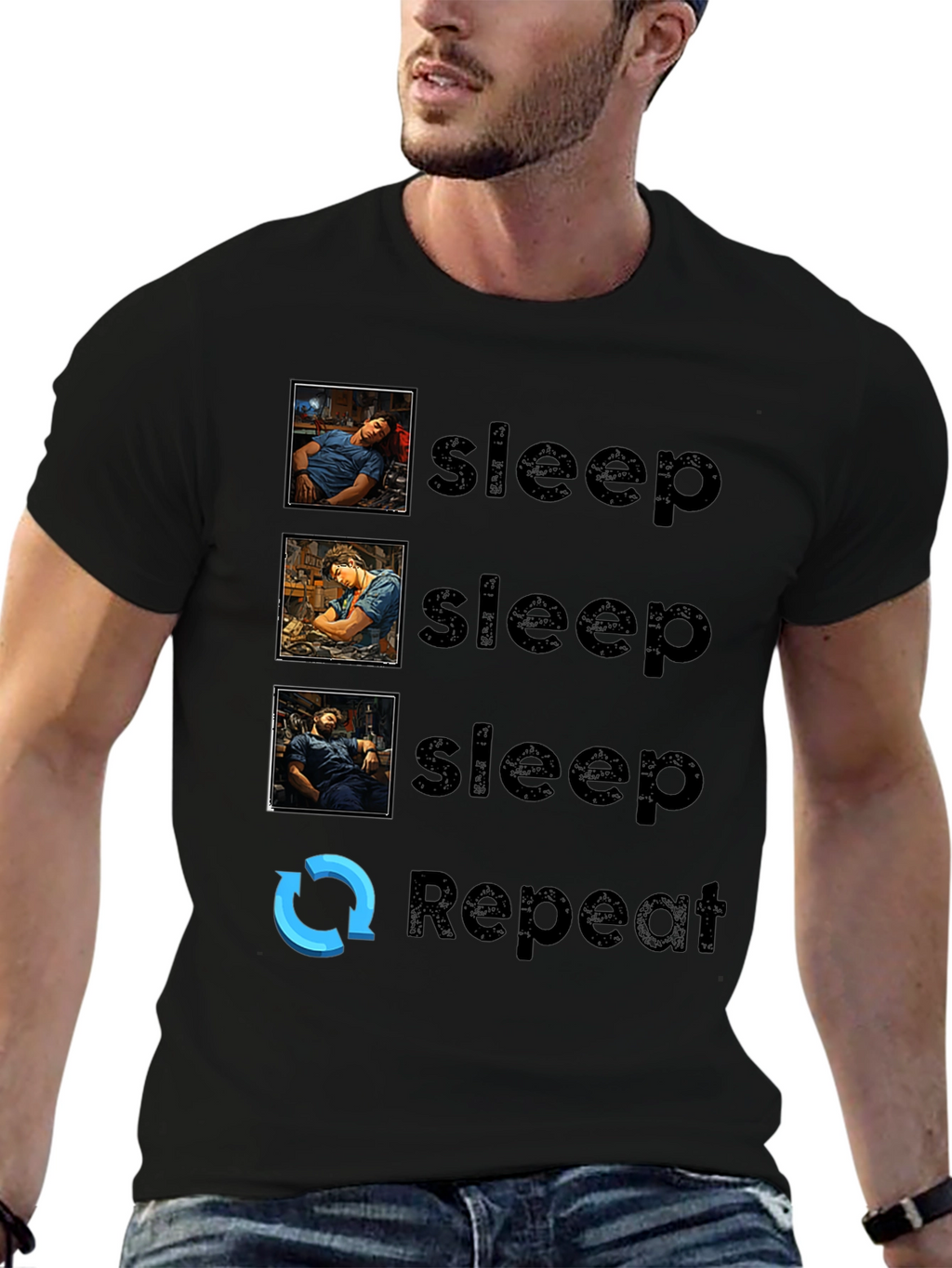 Sleep Repeat Graphic Tee