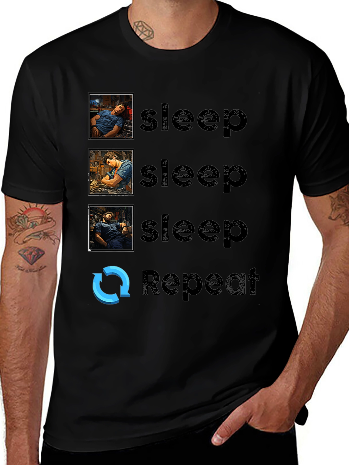 Sleep Repeat Graphic Tee