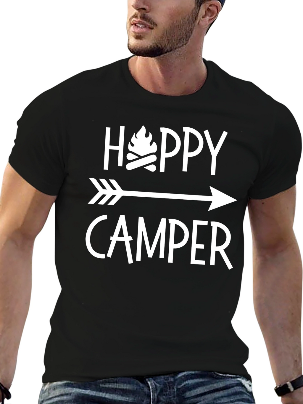 Happy Camper Graphic Tee - Camping Arrow Shirt