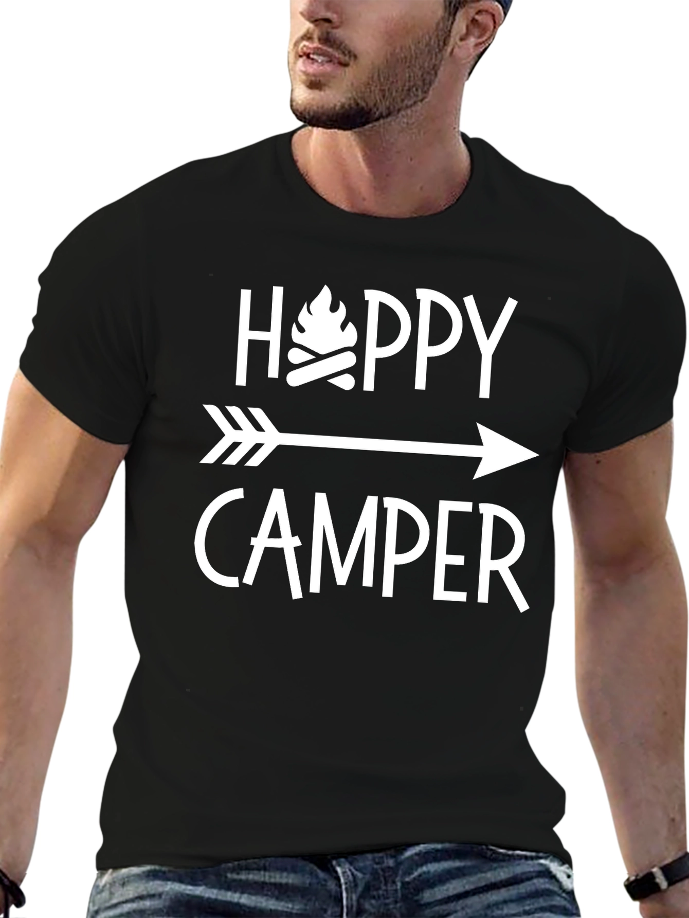 Happy Camper Graphic Tee - Camping Arrow Shirt