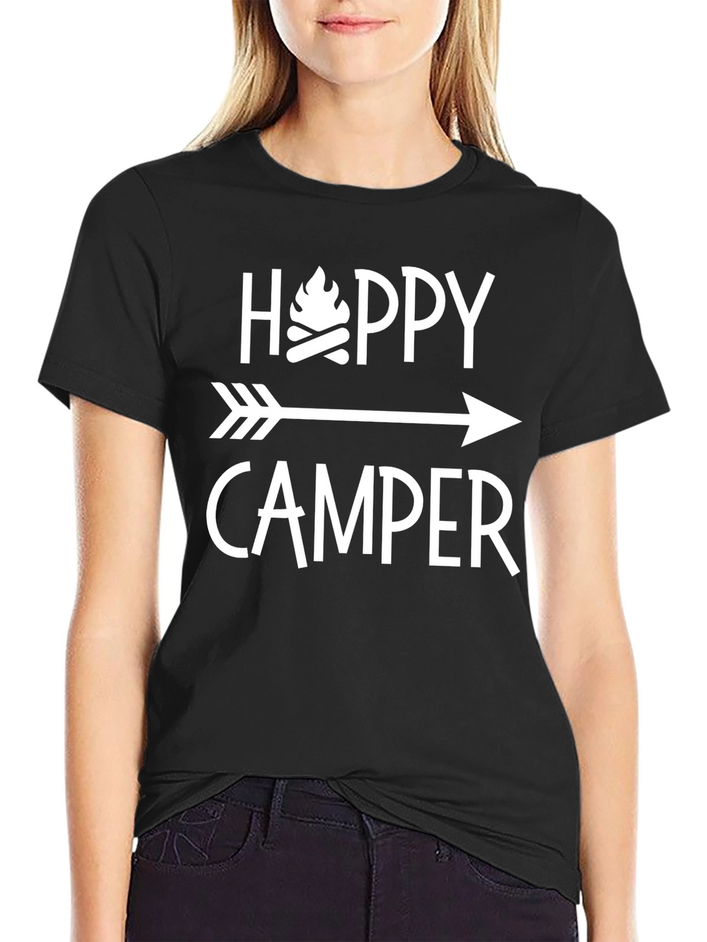 Happy Camper Graphic Tee - Camping Arrow Shirt