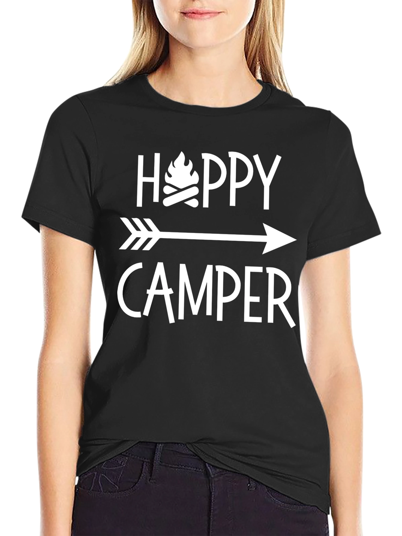 Happy Camper Graphic Tee - Camping Arrow Shirt