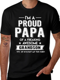 Proud Papa Grandson Graphic T-Shirt