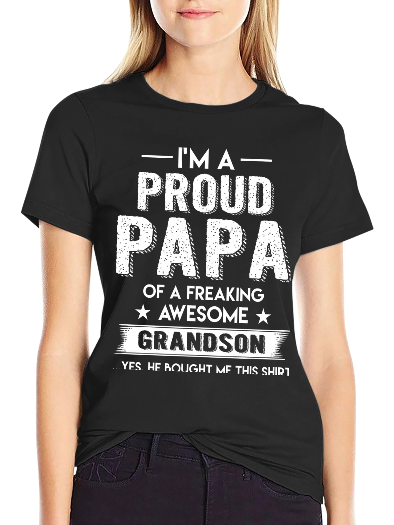 Proud Papa Grandson Graphic T-Shirt