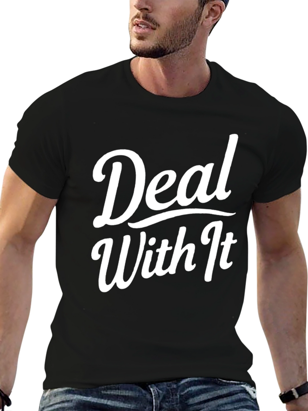 Deal With It Graphic Tee - Black