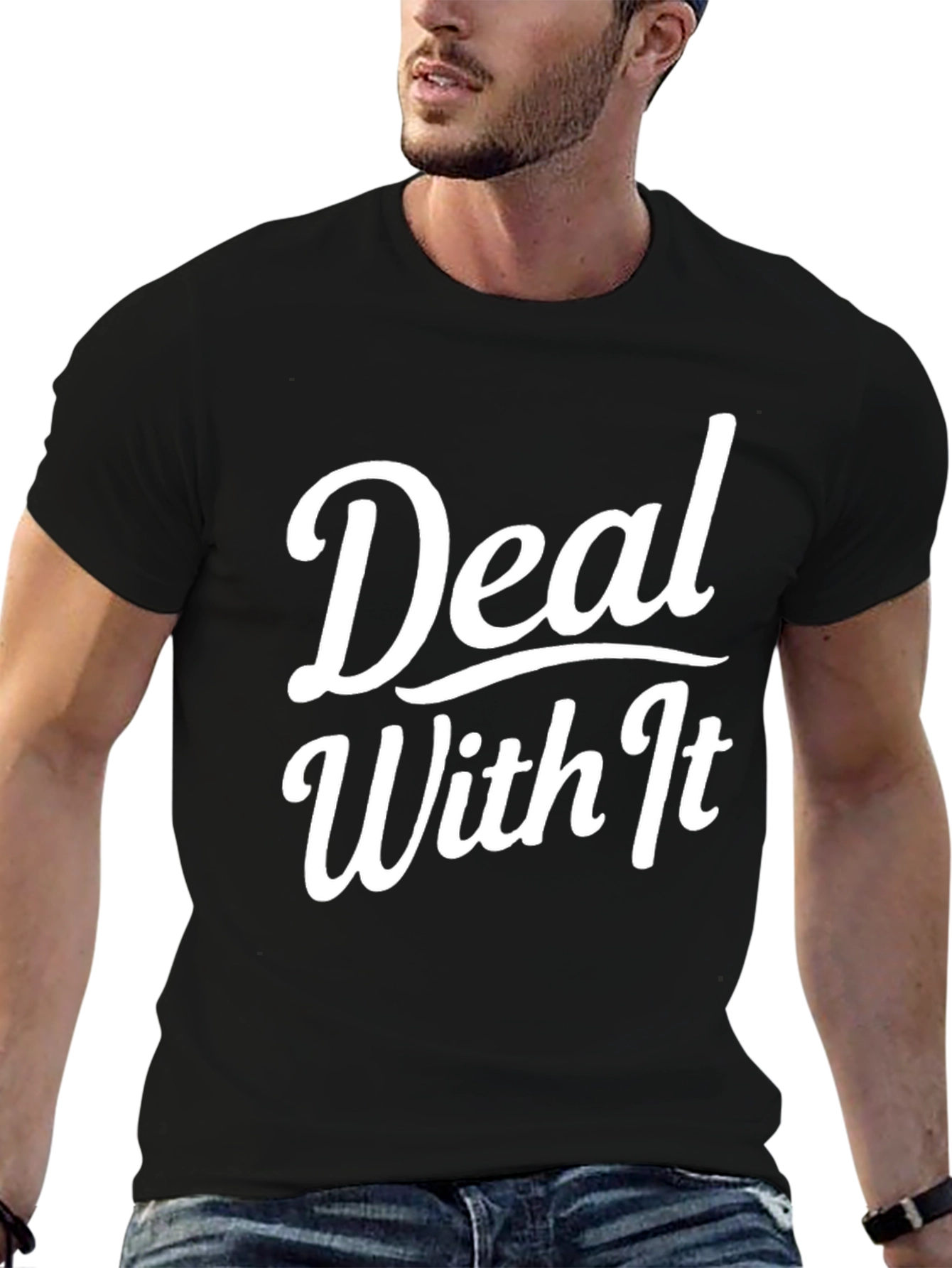 Deal With It Graphic Tee - Black
