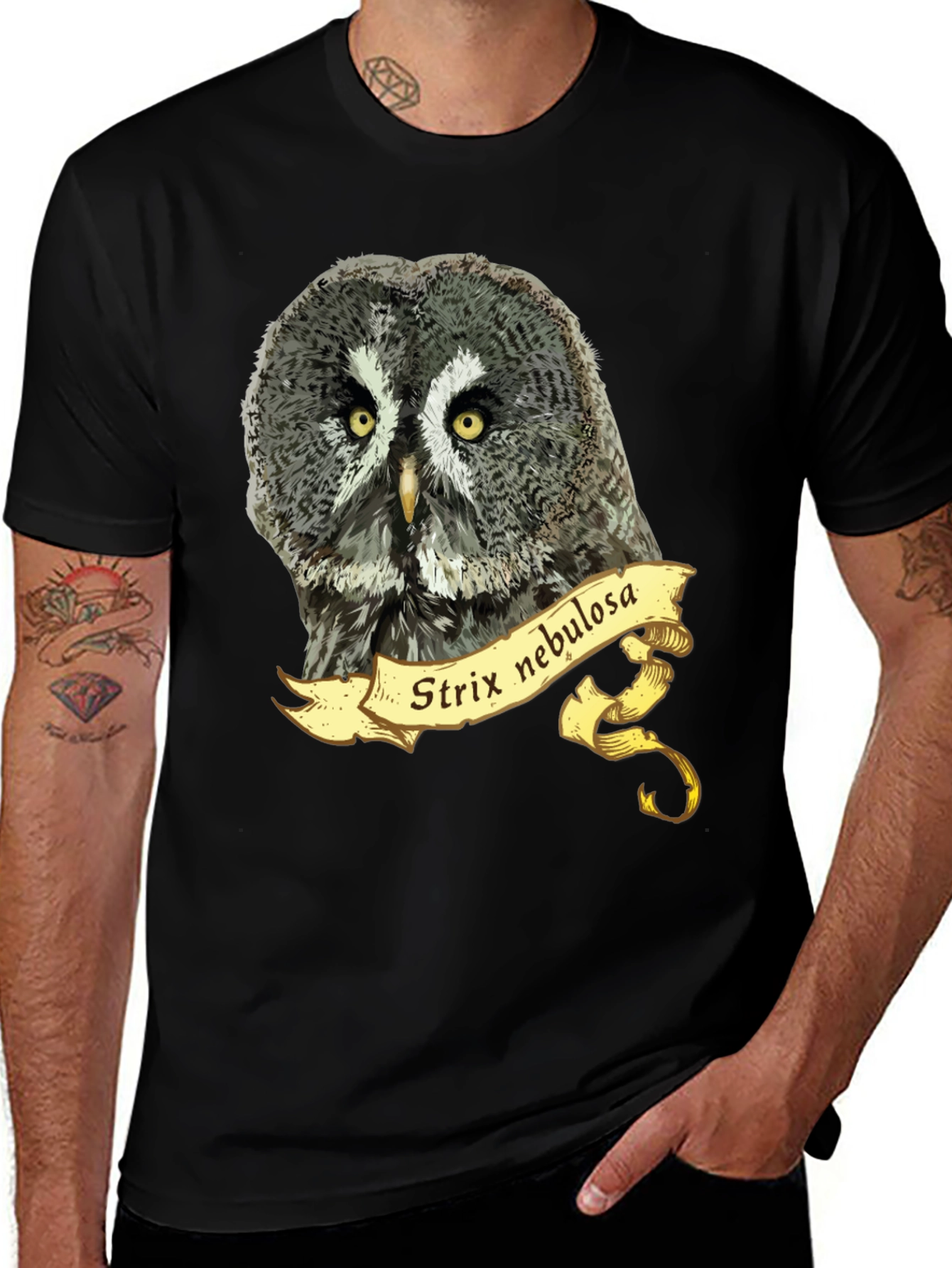 Strix Nebulosa Owl T-Shirt - Mens Graphic Tee