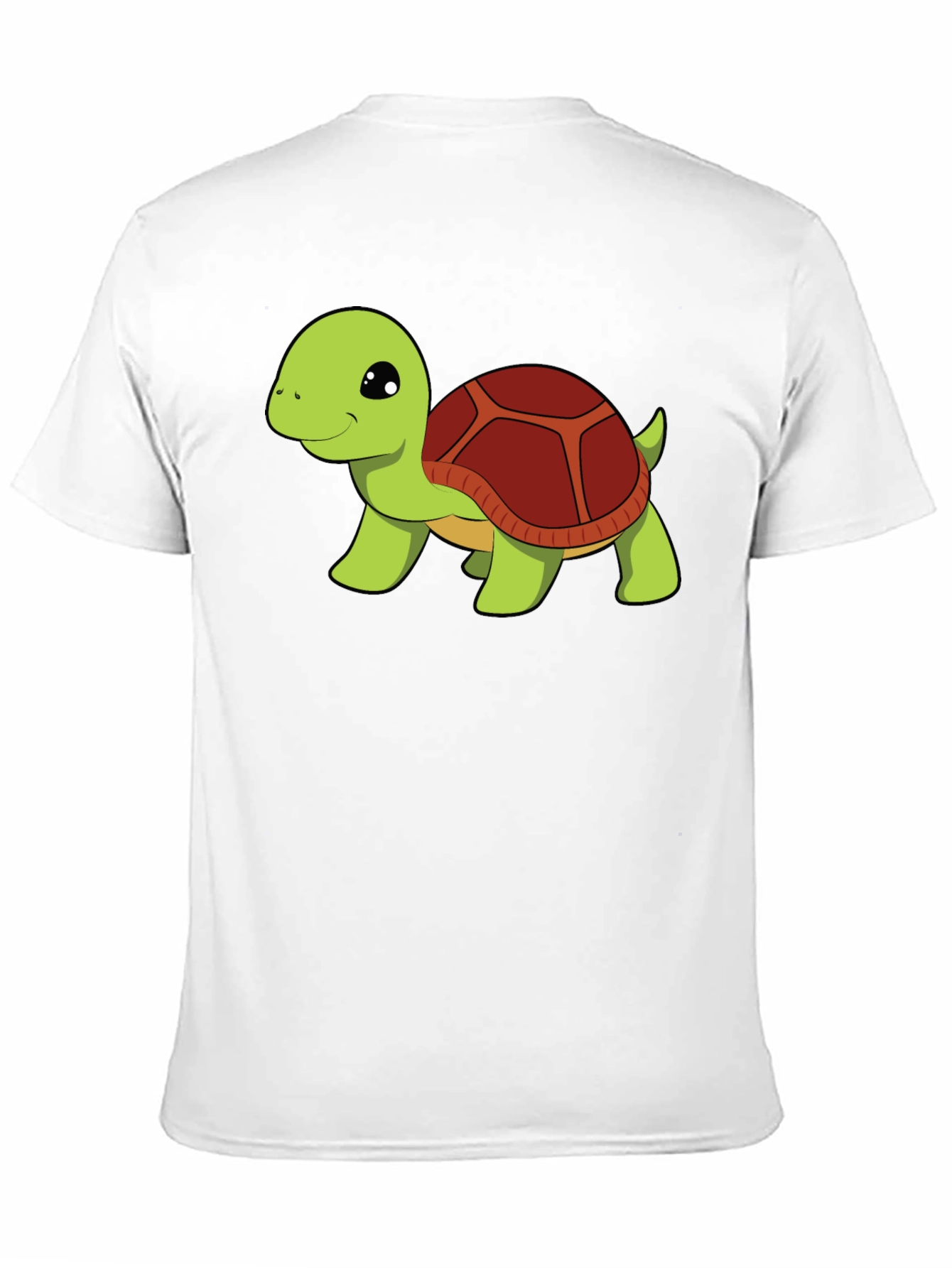 Cute Turtle Graphic Tee - Black Cotton T-Shirt