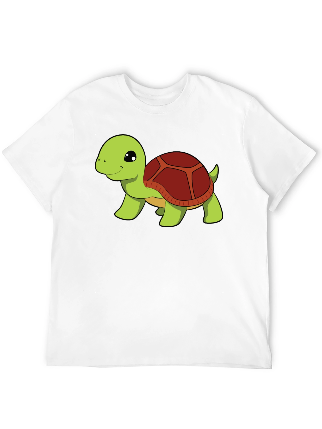 Cute Turtle Graphic Tee - Black Cotton T-Shirt