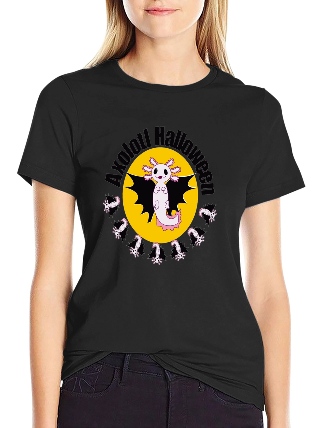 Axolotl Halloween Black T-Shirt