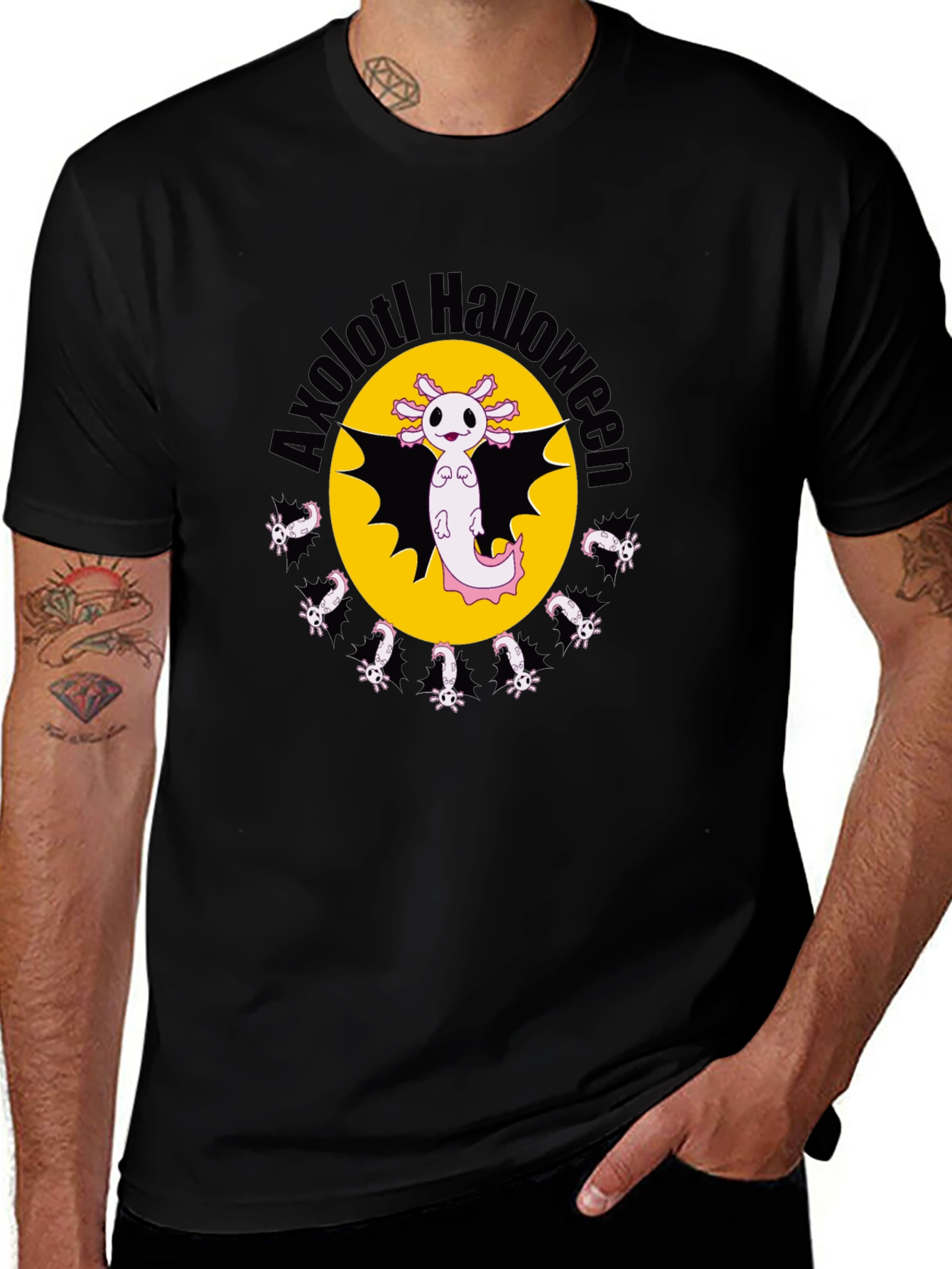 Axolotl Halloween Black T-Shirt