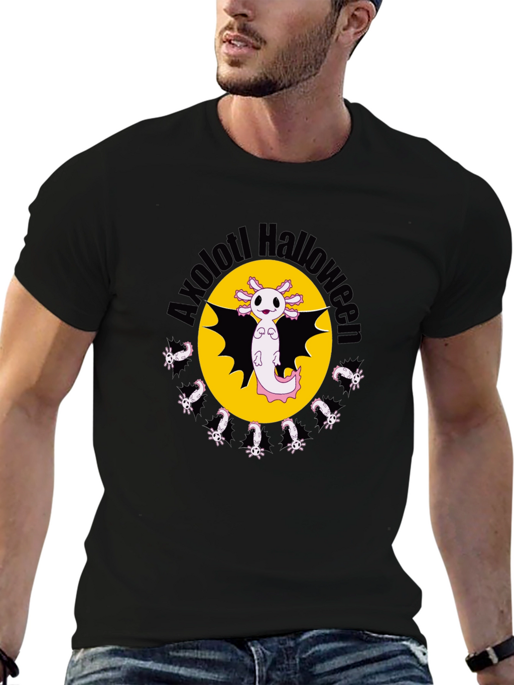 Axolotl Halloween Black T-Shirt