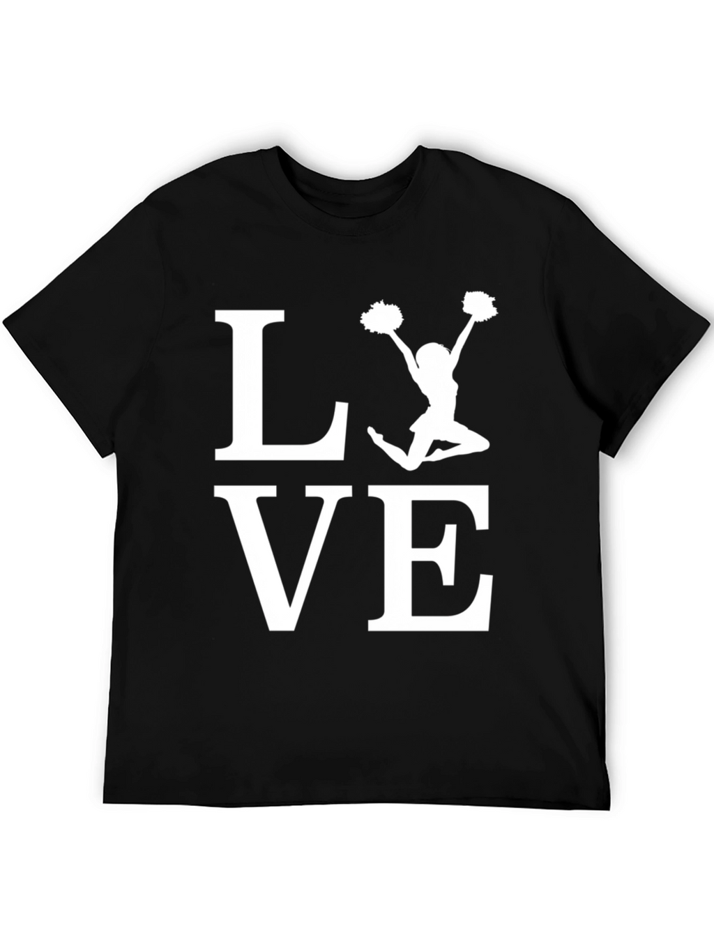 Cheerleader LOVE Graphic T-Shirt - Black Cotton Tee