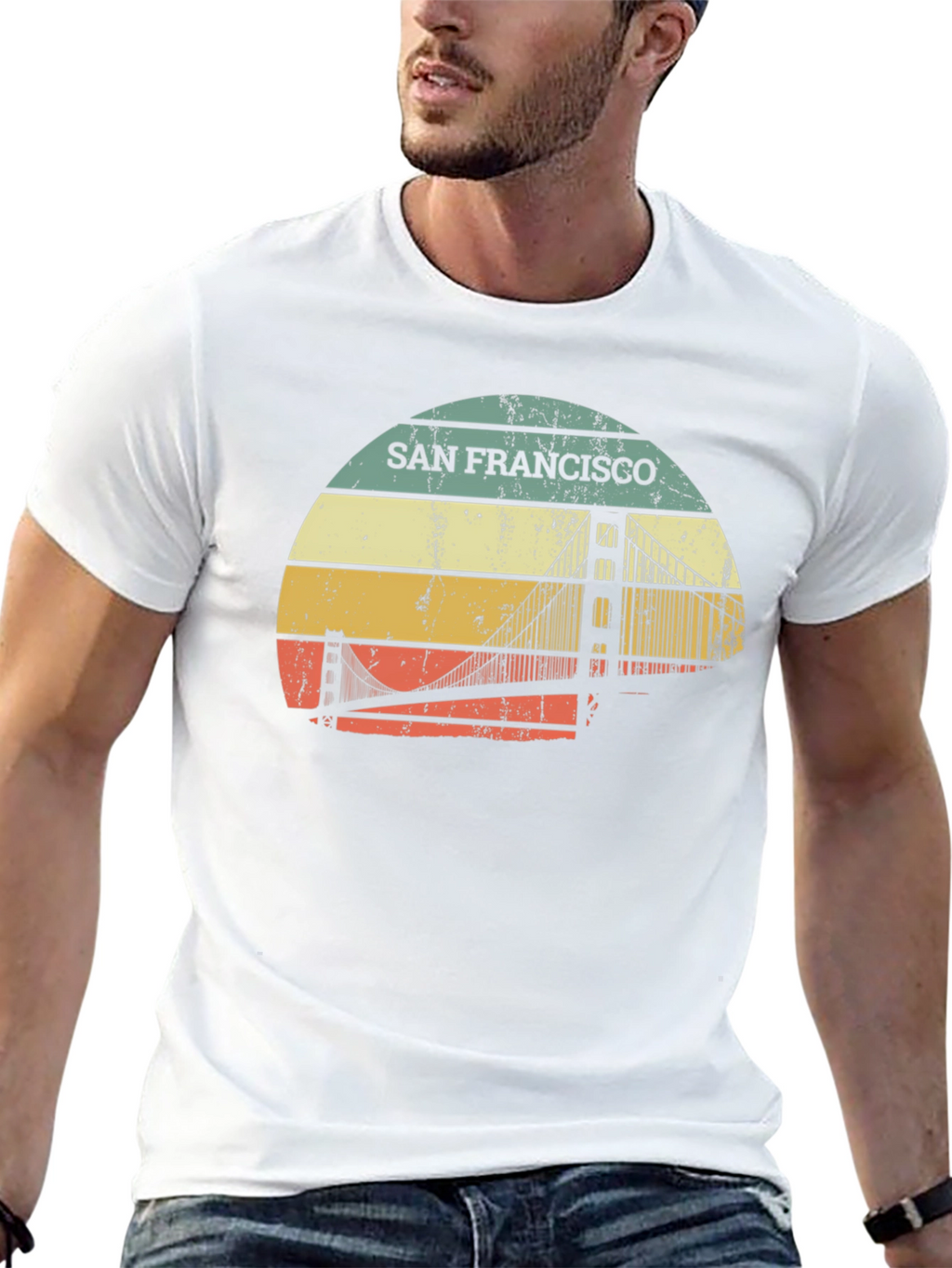 San Francisco Bridge Retro T-Shirt - Graphic Tee