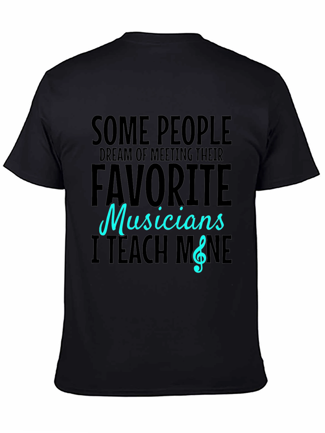 Musician Teacher Graphic Tee - Black Cotton T-Shirt