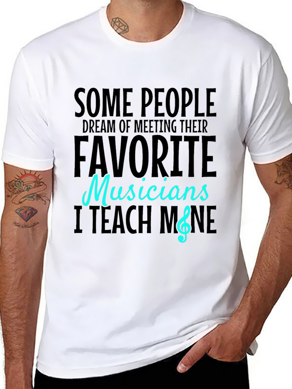 Musician Teacher Graphic Tee - Black Cotton T-Shirt