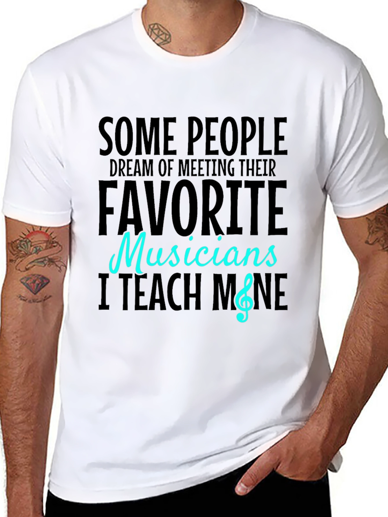 Musician Teacher Graphic Tee - Black Cotton T-Shirt