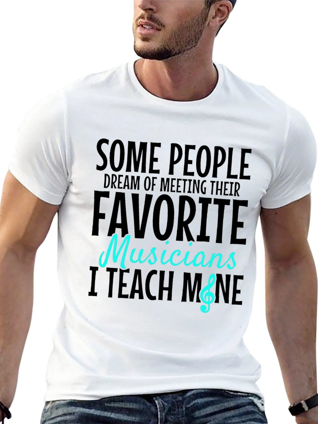 Musician Teacher Graphic Tee - Black Cotton T-Shirt