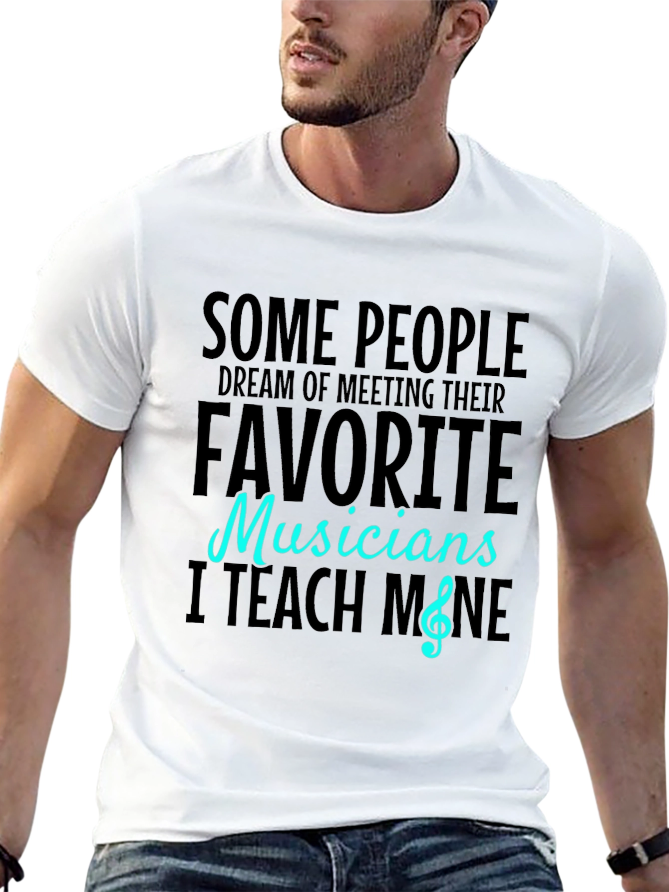 Musician Teacher Graphic Tee - Black Cotton T-Shirt
