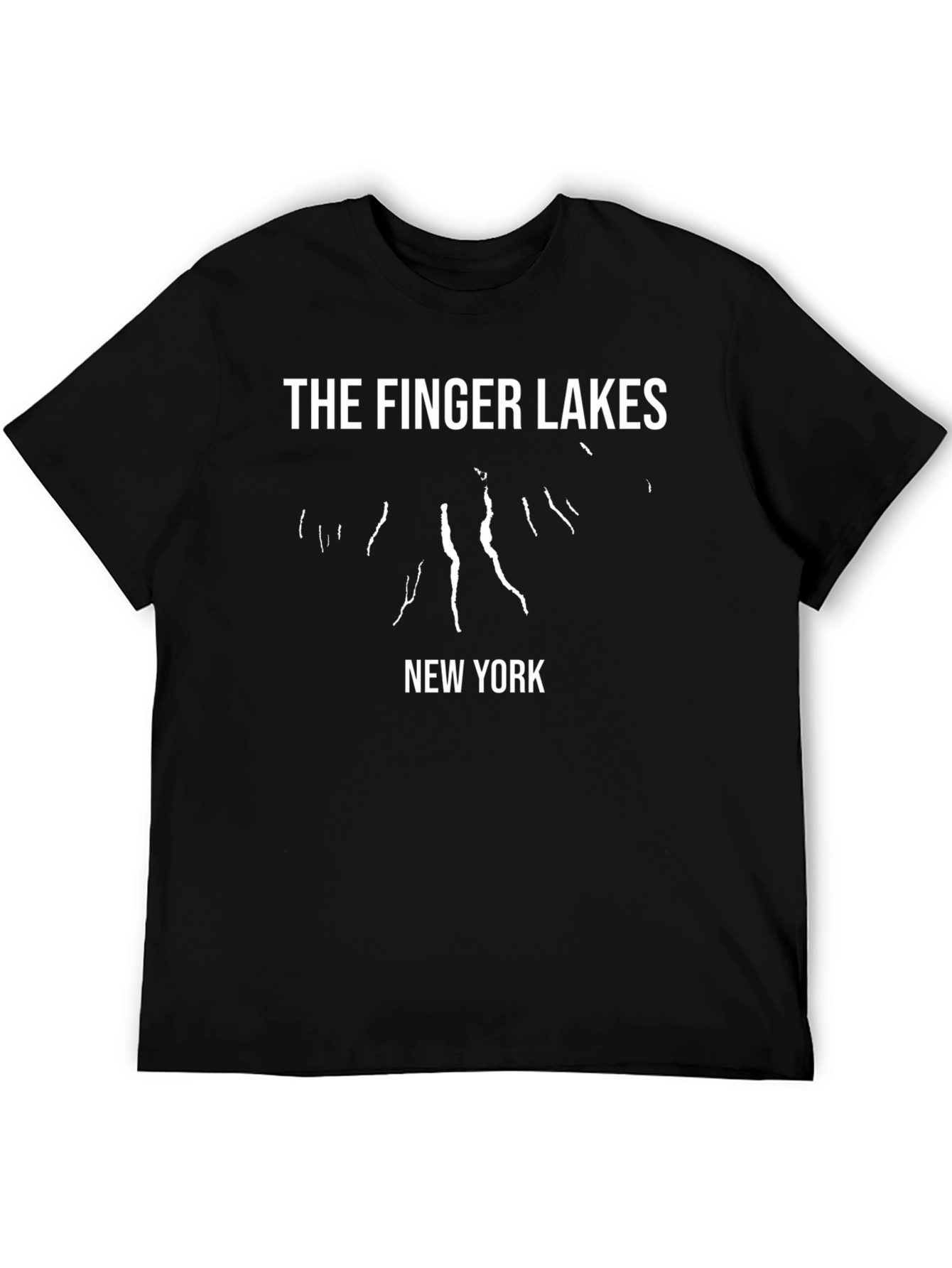 Finger Lakes New York Black T-Shirt