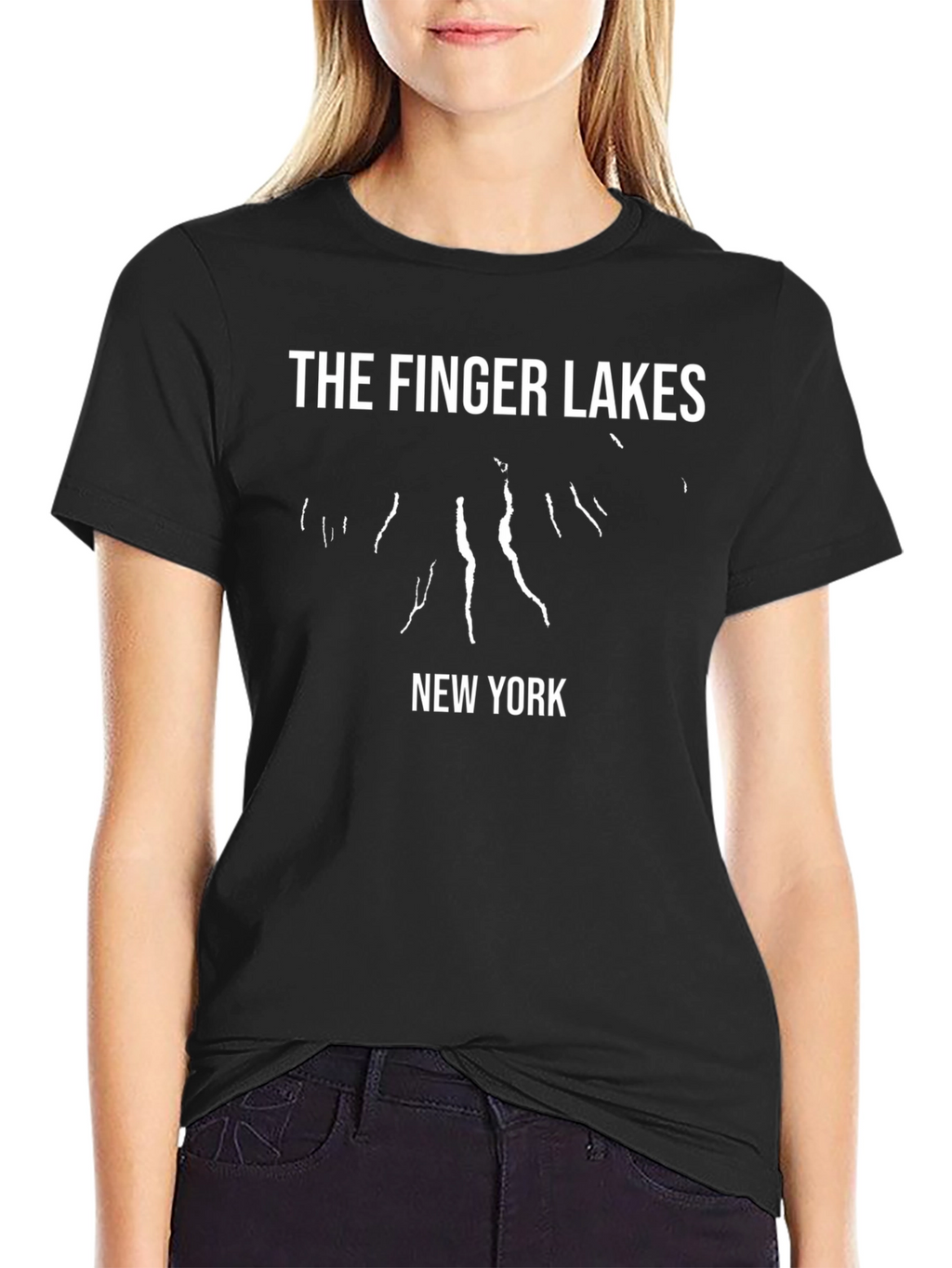 Finger Lakes New York Black T-Shirt