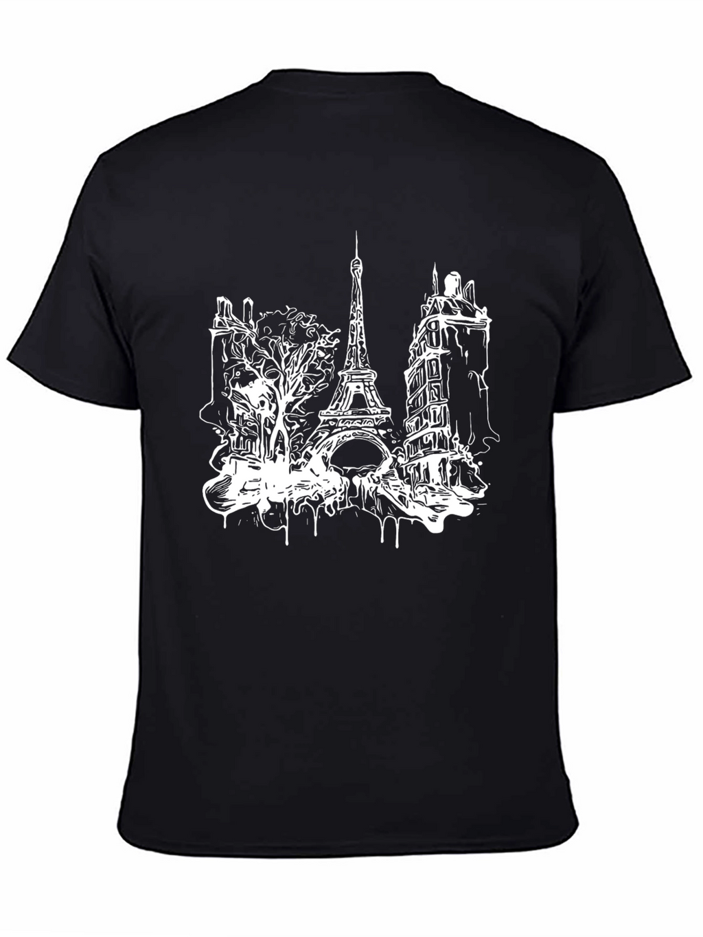Paris Eiffel Tower Black T-Shirt