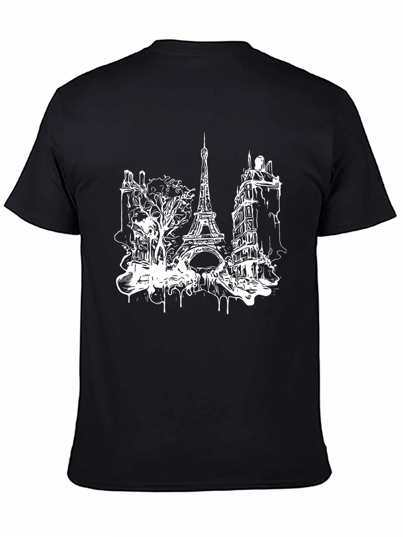 Paris Eiffel Tower Black T-Shirt