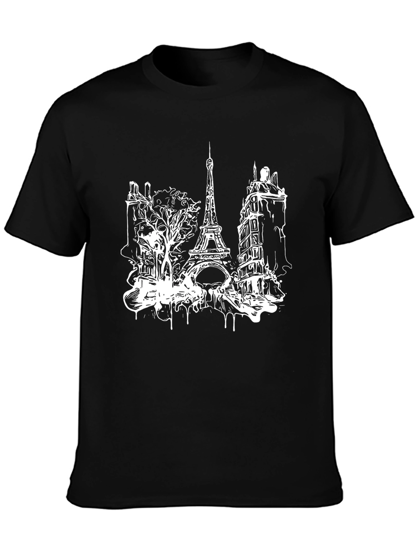Paris Eiffel Tower Black T-Shirt