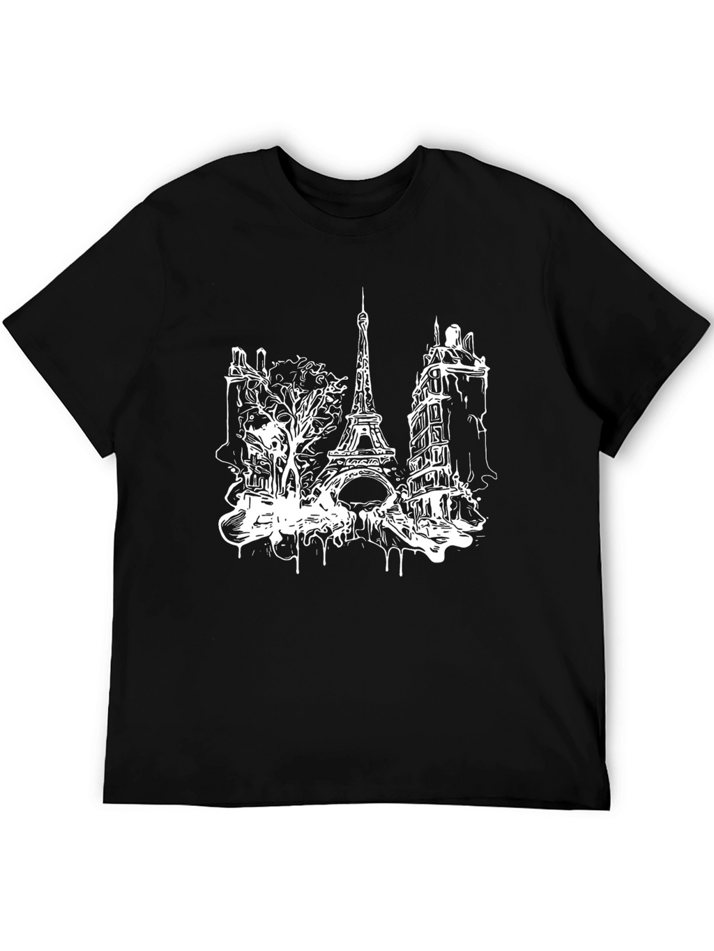 Paris Eiffel Tower Black T-Shirt
