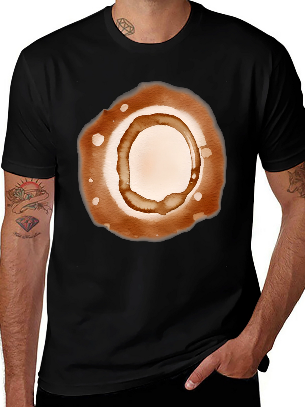 Coffee Stain Graphic Tee - Unisex Casual