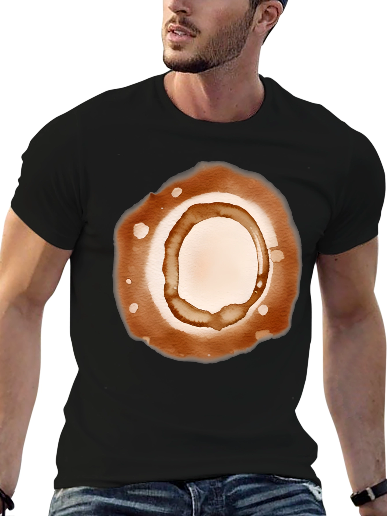 Coffee Stain Graphic Tee - Unisex Casual