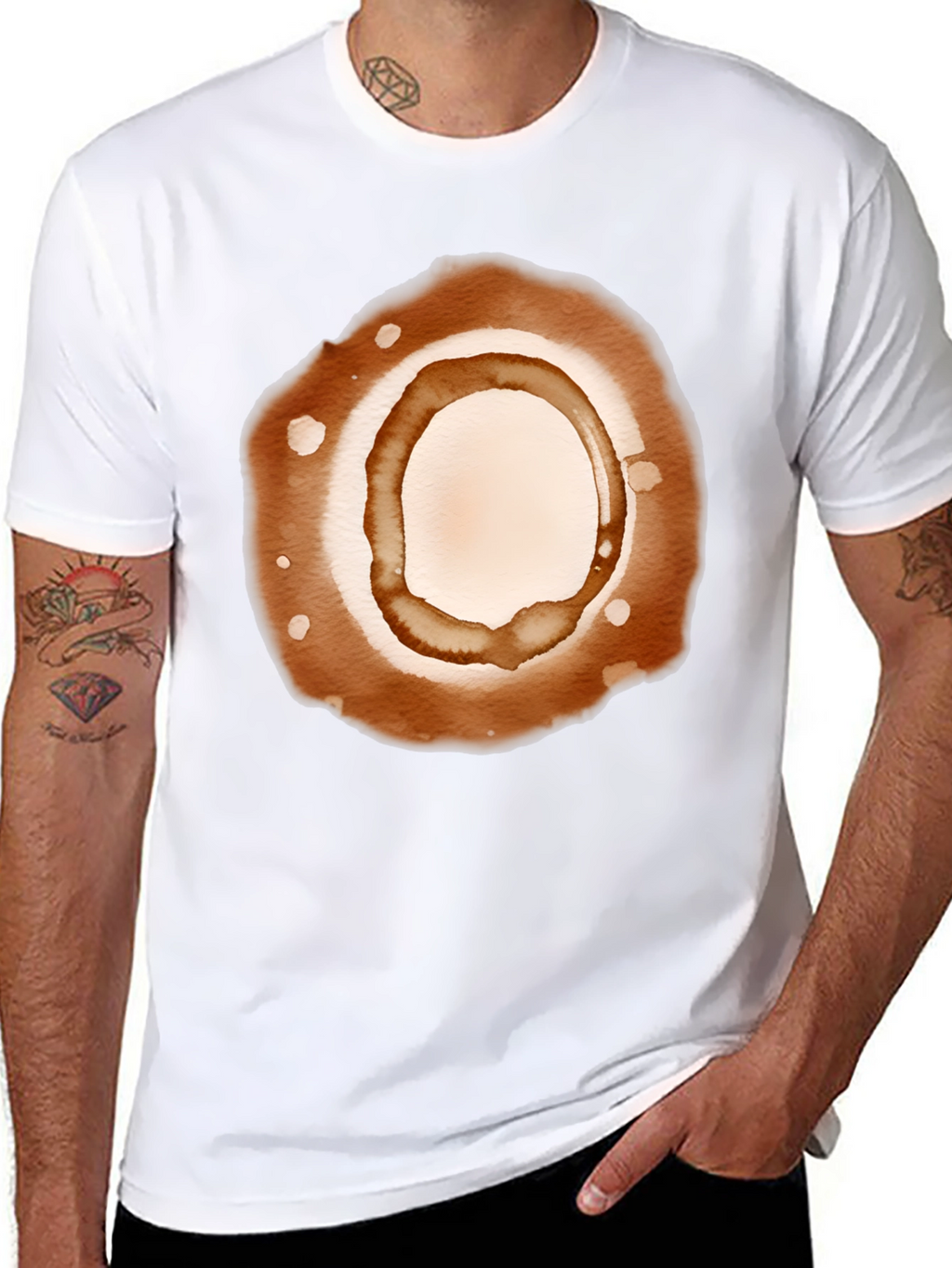 Coffee Stain Graphic Tee - Unisex Casual