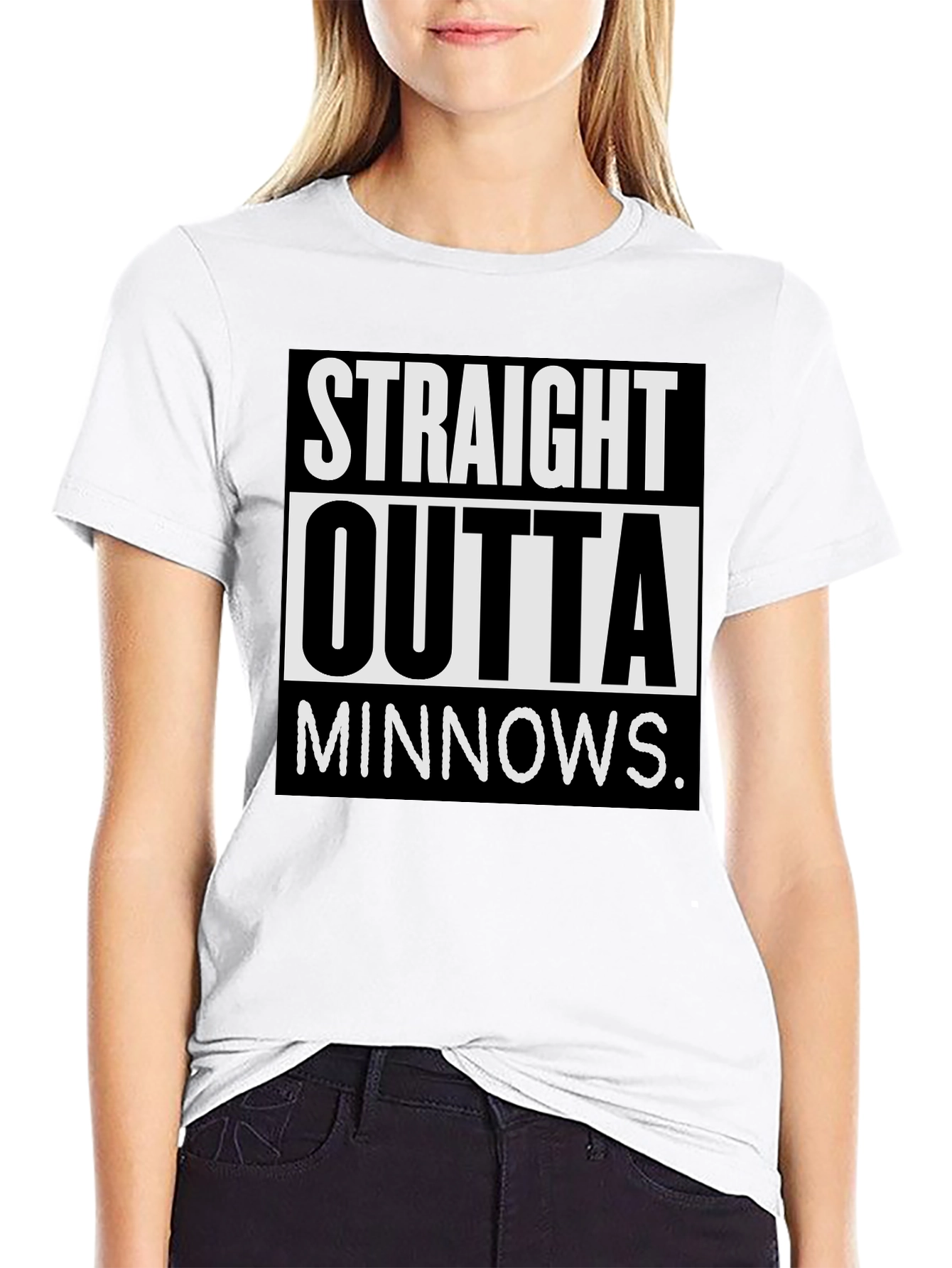 Straight Outta Minnows Black T-Shirt