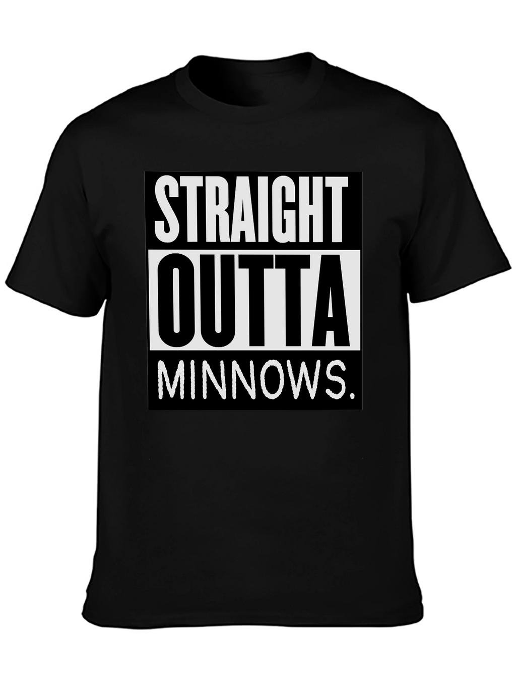 Straight Outta Minnows Black T-Shirt