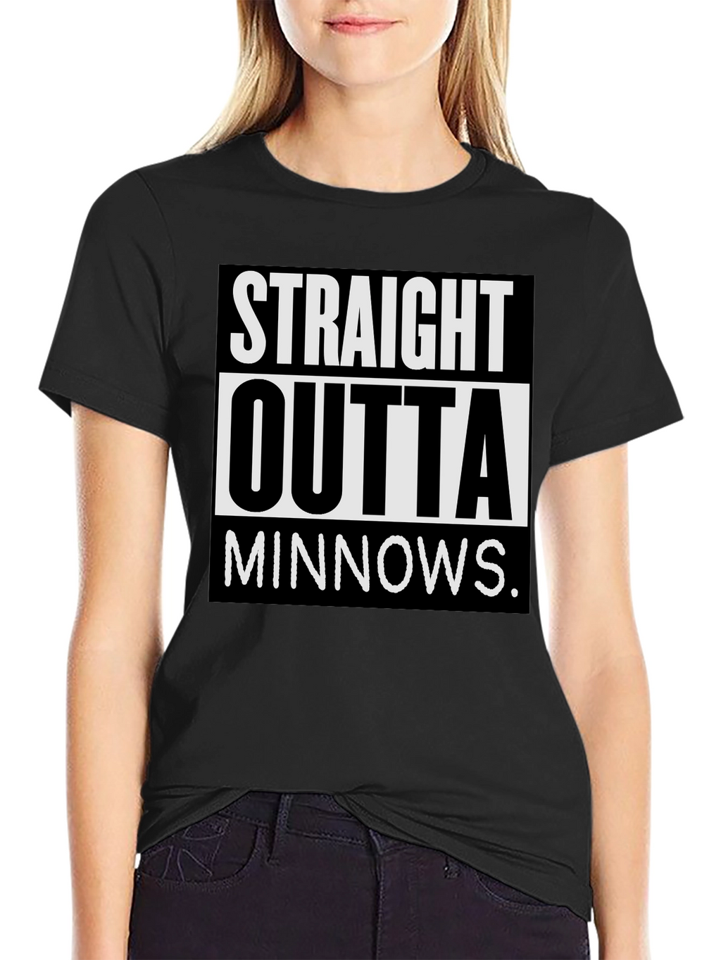 Straight Outta Minnows Black T-Shirt