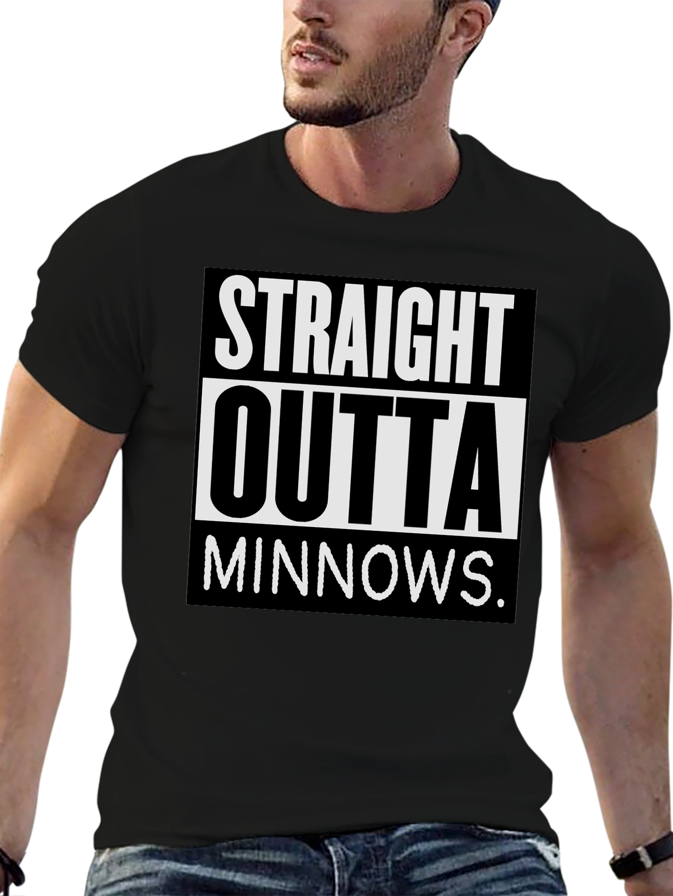 Straight Outta Minnows Black T-Shirt