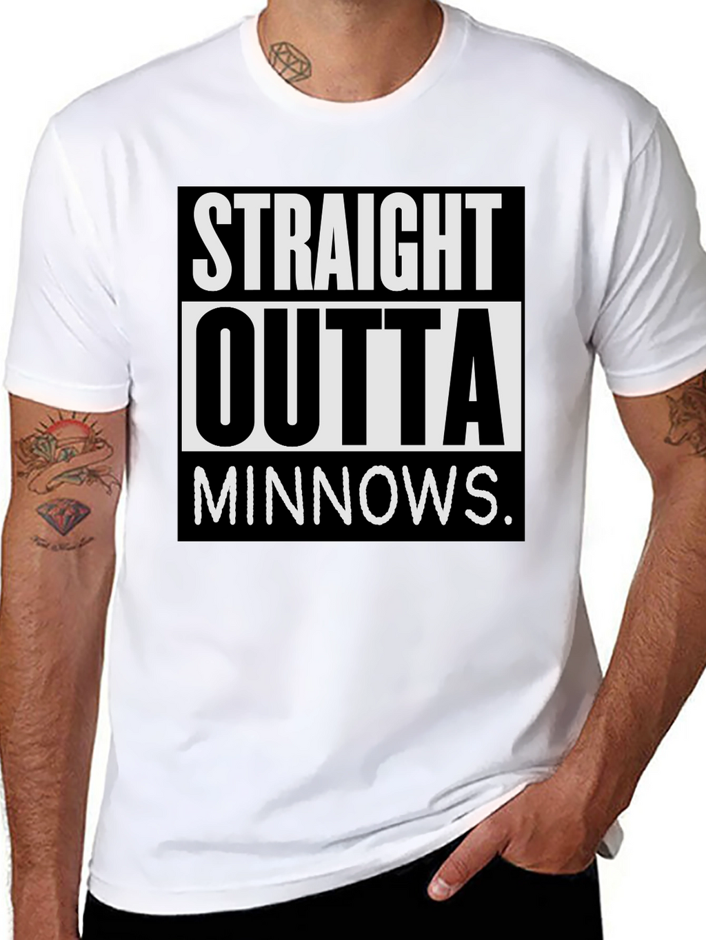 Straight Outta Minnows Black T-Shirt