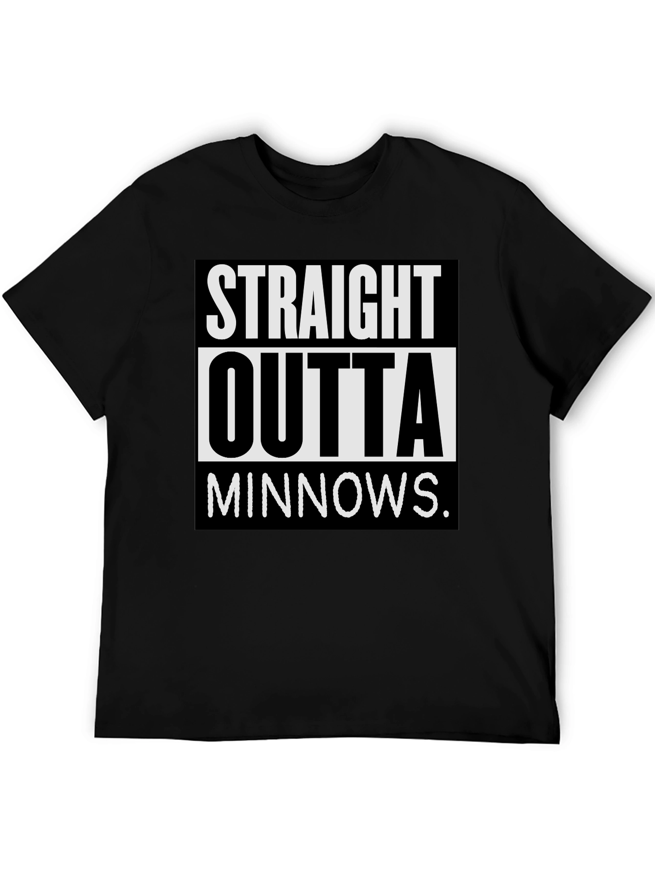 Straight Outta Minnows Black T-Shirt