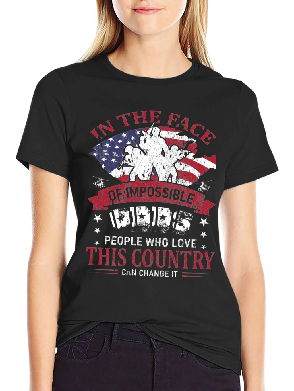 Patriotic T-Shirt: Impossible Odds American Pride