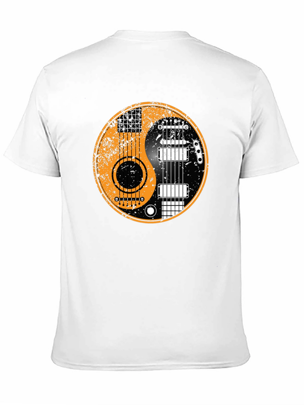 Yin Yang Guitar Graphic Tee - Black Cotton Blend