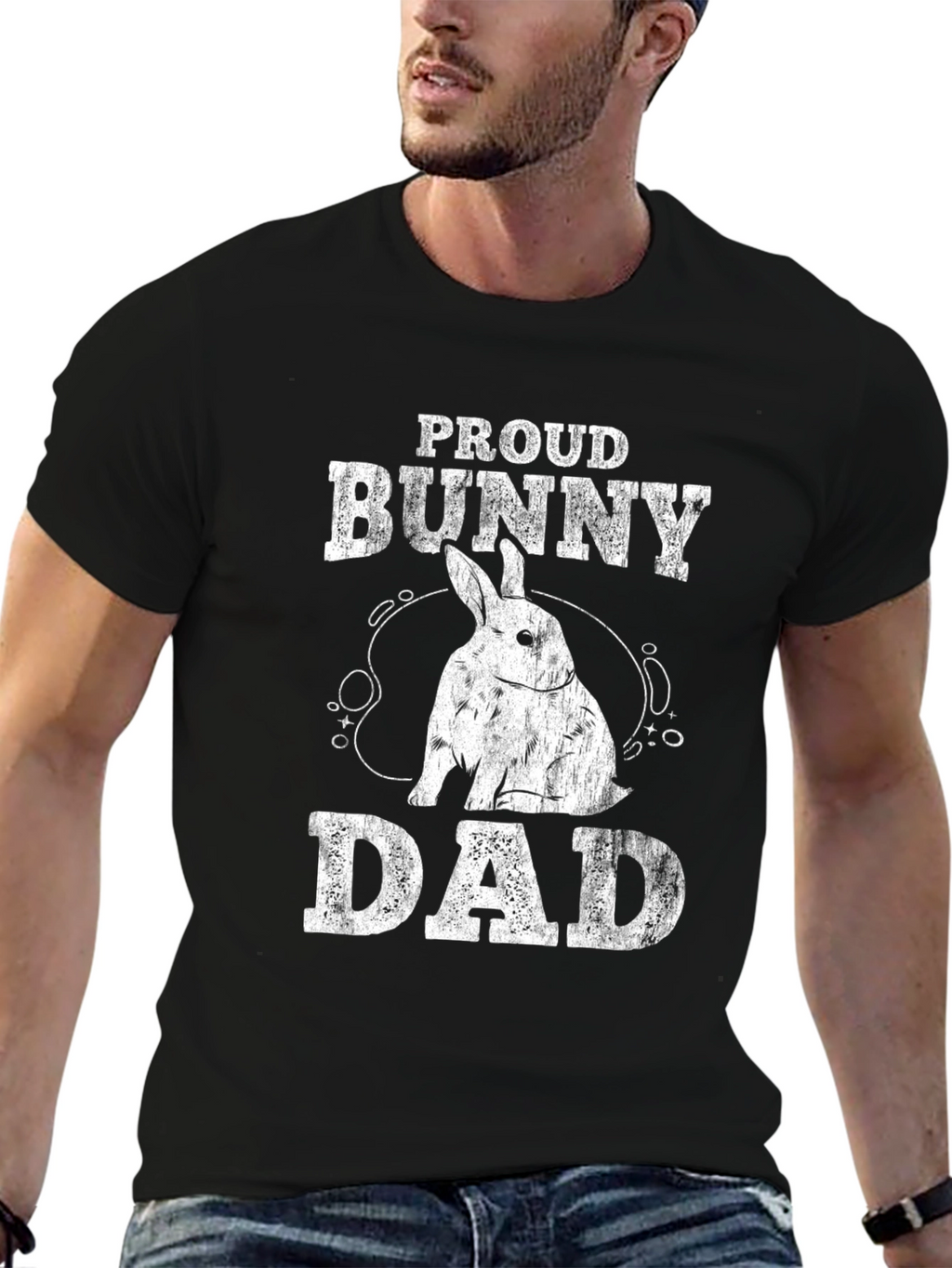 Proud Bunny Dad Graphic T-Shirt